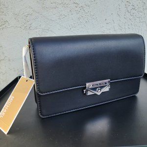 Michael Kors CECE Flap Clutch/Shoulder Black